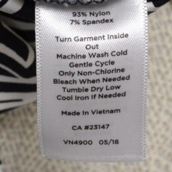 Talbots Black & White Geometric Print Dress Women's Size L Knee Length 3/4 Sleev - Picture 6 of 6